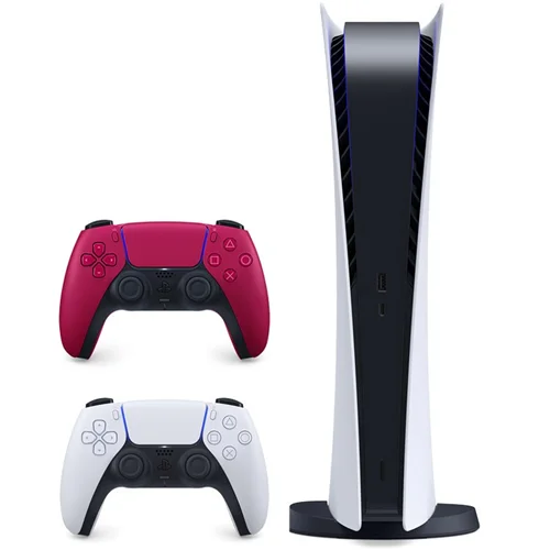 باندل کنسول PS5 Digital به همراه دوال سنس قرمز