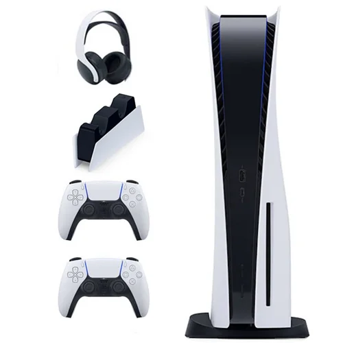 باندل کنسول PS5 Standard به همراه یک کنترلر اضافه و هدست Pulse 3D و پایه شارژ دوال سنس
